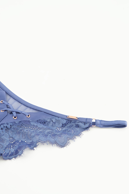 Stringi z wysokim wycięciem Daan, Niebieski