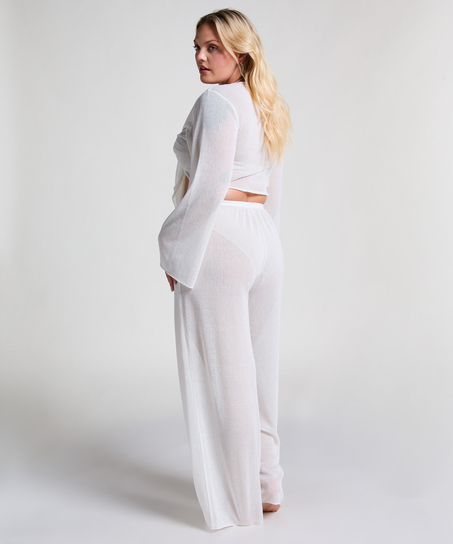 Top z dzianiny plażowej, Biały