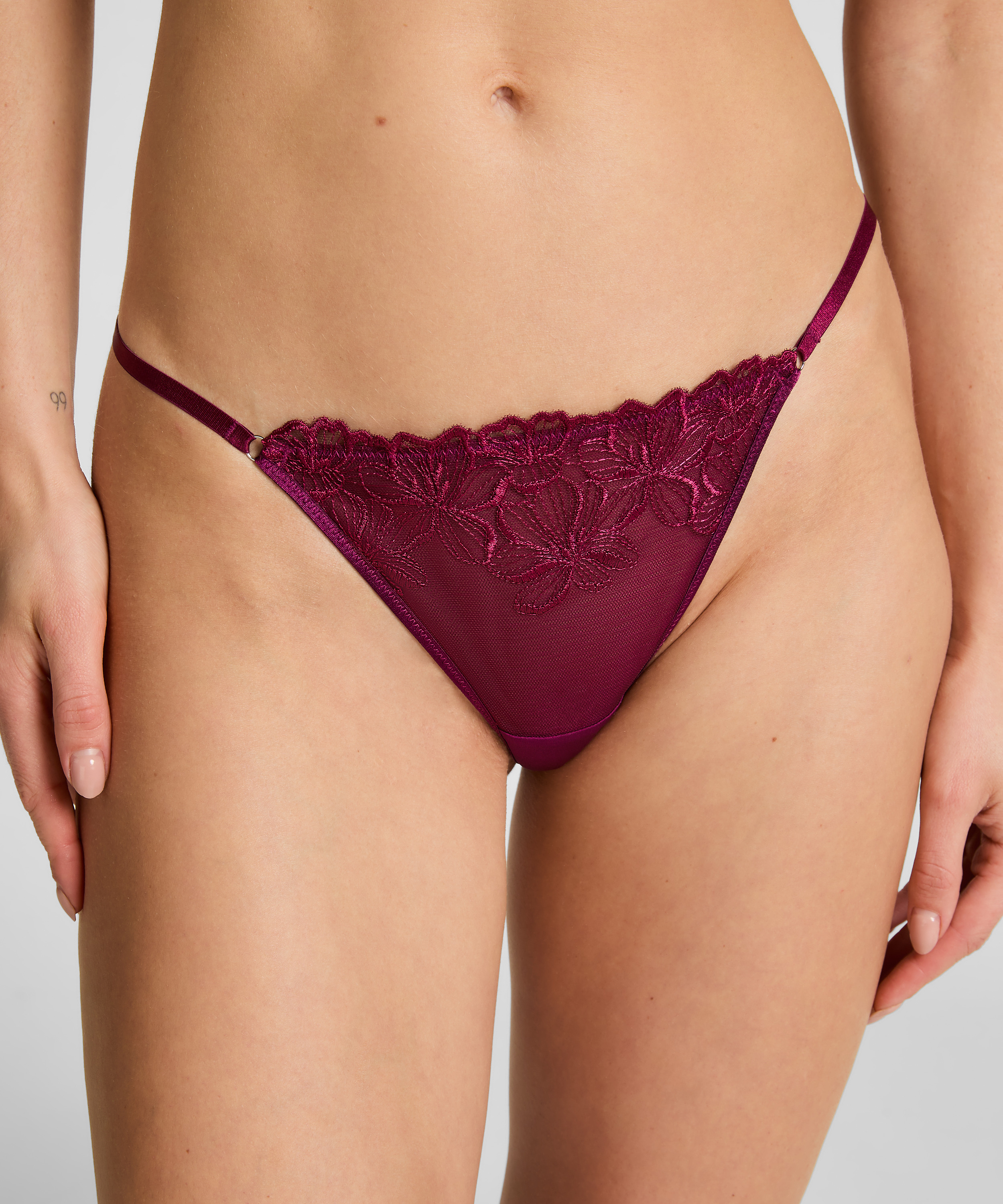 Wysokie majtki typu tanga Margot, Fioletowy, main