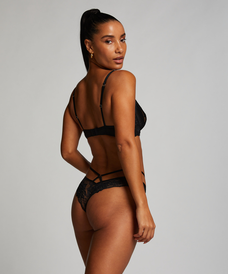 Nieusztywniany biustonosz z fiszbinami Sosha, Czarny