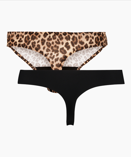 2-pak Stringi Invisible, Czarny