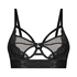 Nieusztywniany biustonosz z fiszbinami longline Pleasure, Czarny