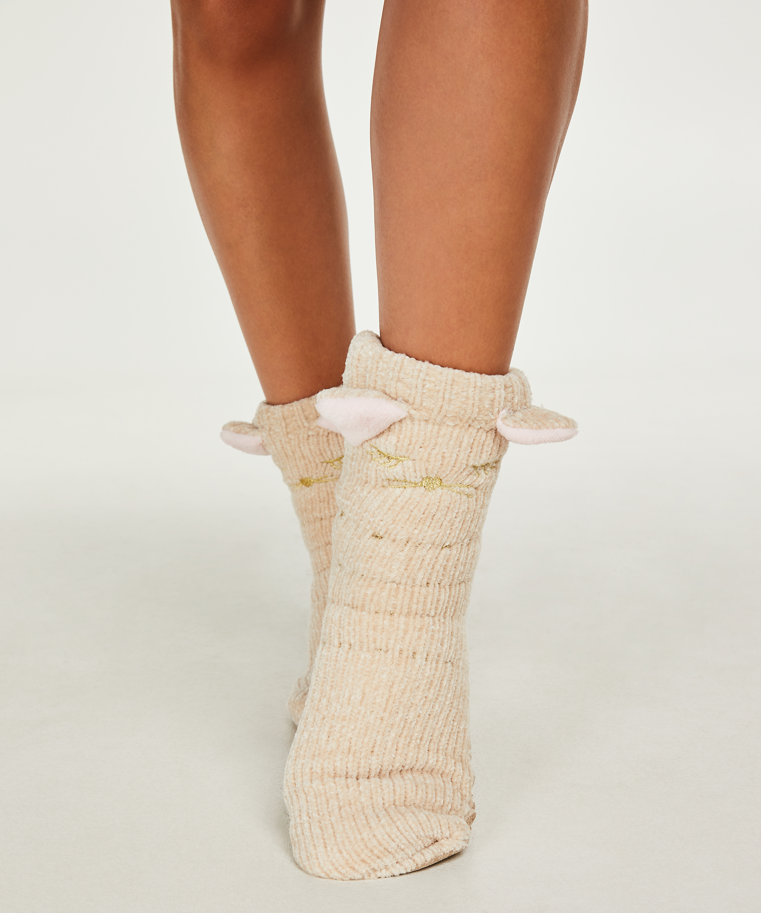 Fluffy Slipper Socks, Biały, main