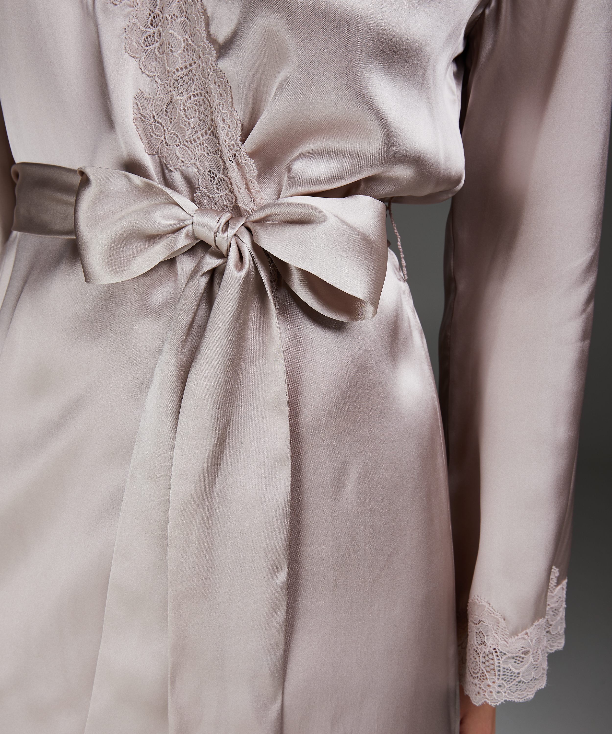 Jedwabne koronkowe kimono, R&oacute;żowy, main