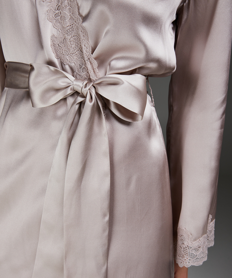 Jedwabne koronkowe kimono, R&oacute;żowy