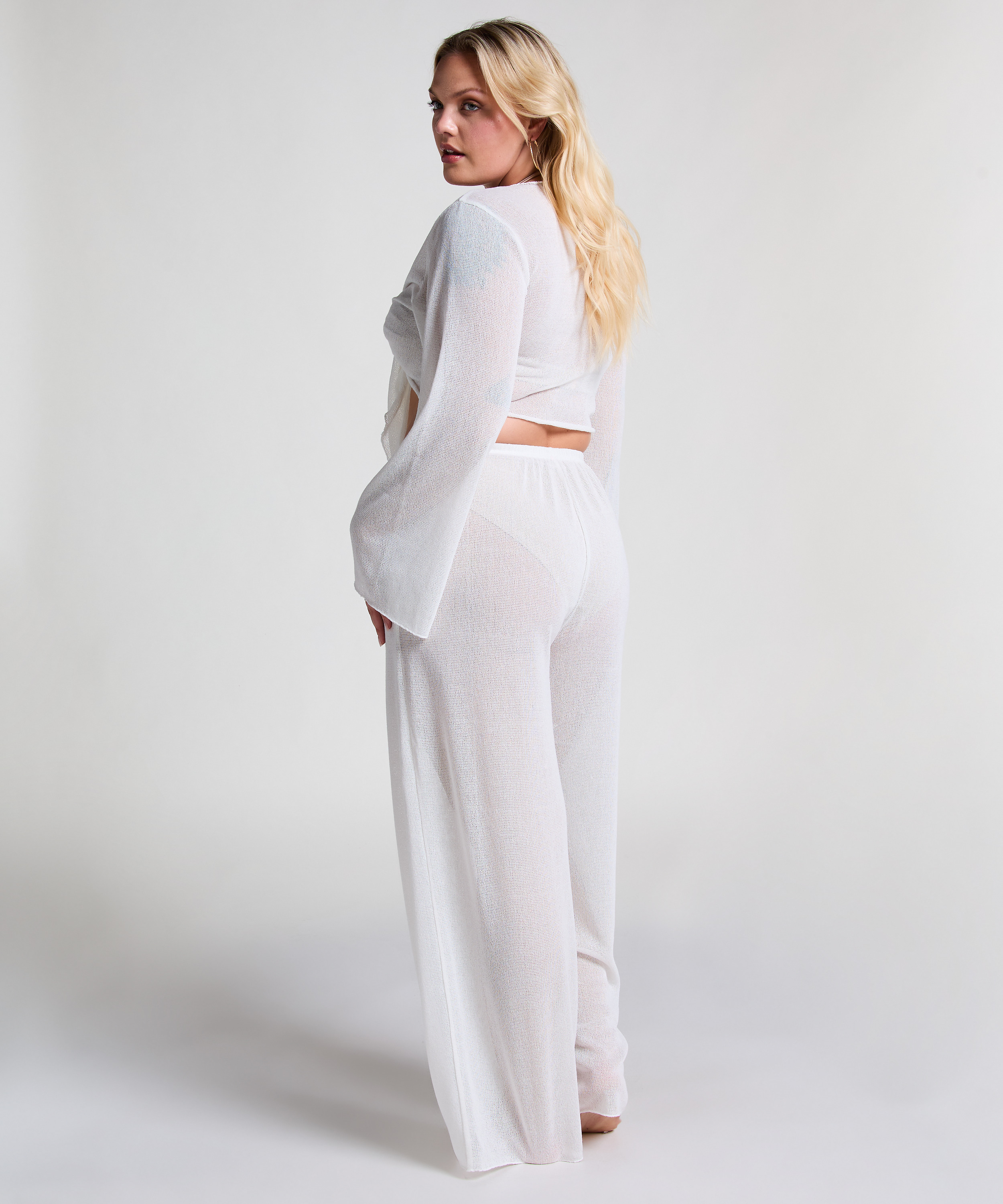 Top z dzianiny plażowej, Biały, main