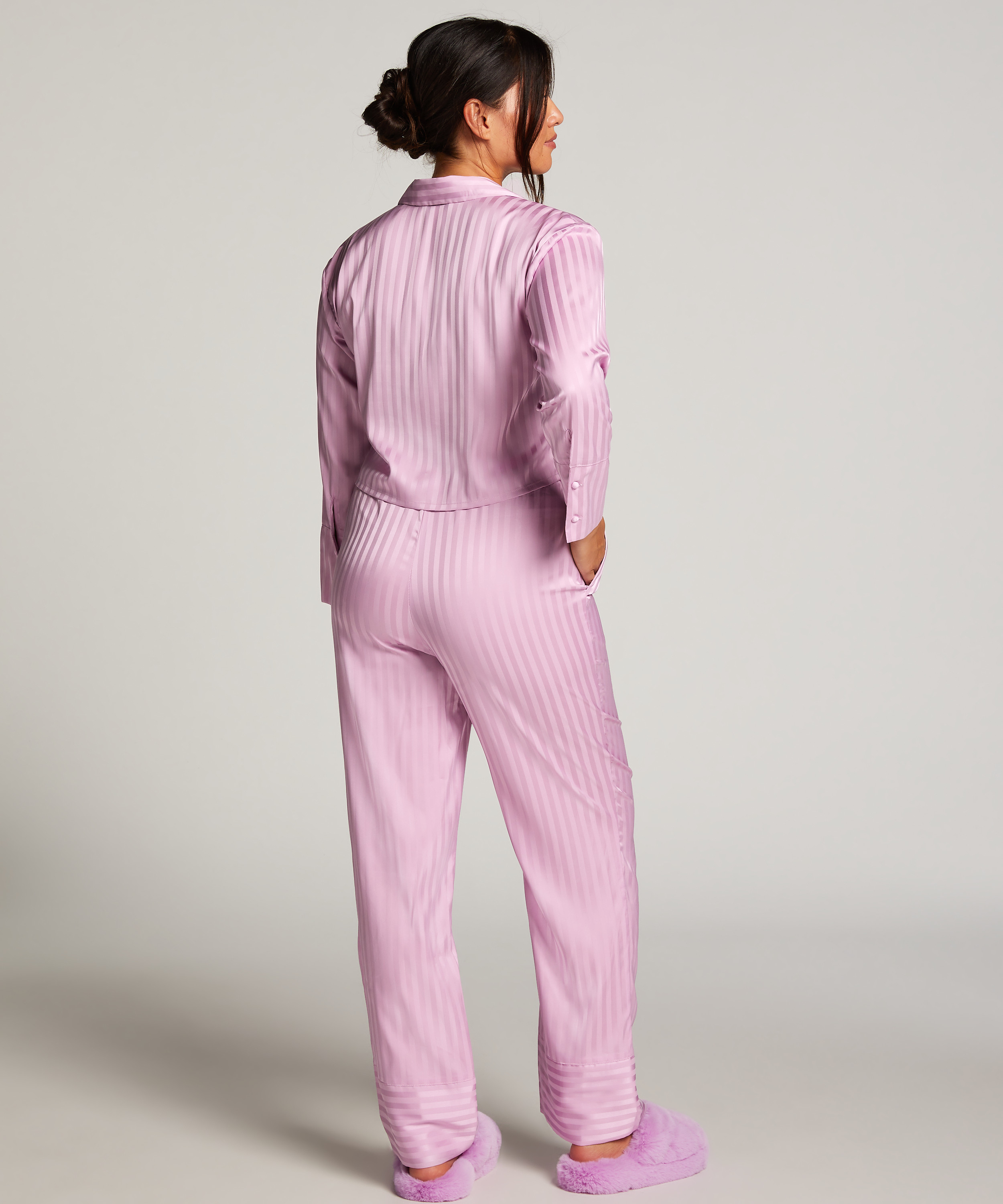 Spodnie z satyny, Fioletowy, main