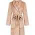 Kr&oacute;tki szlafrok fleece, Beżowy