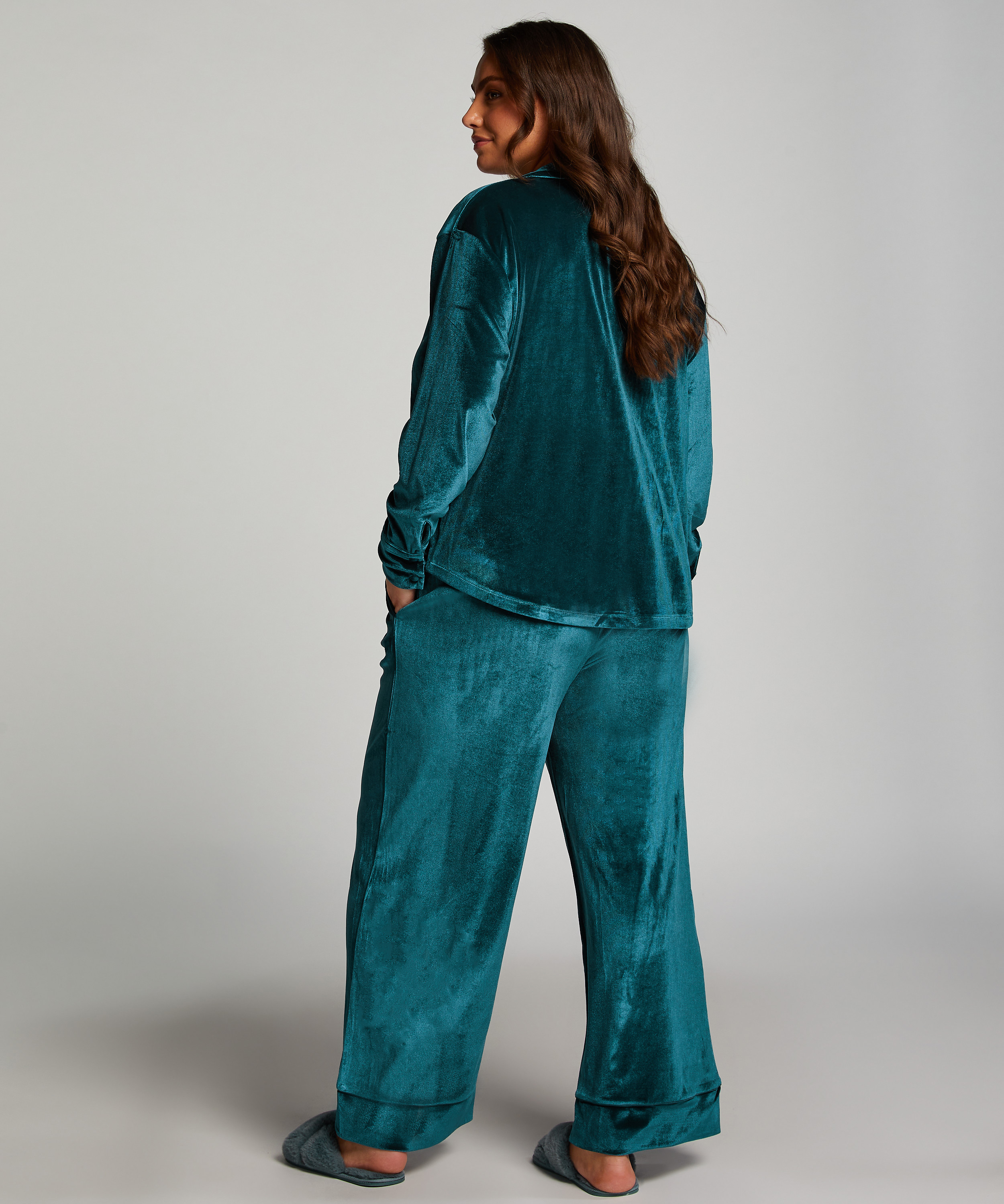 Spodnie z welurowego dresu, Niebieski, main