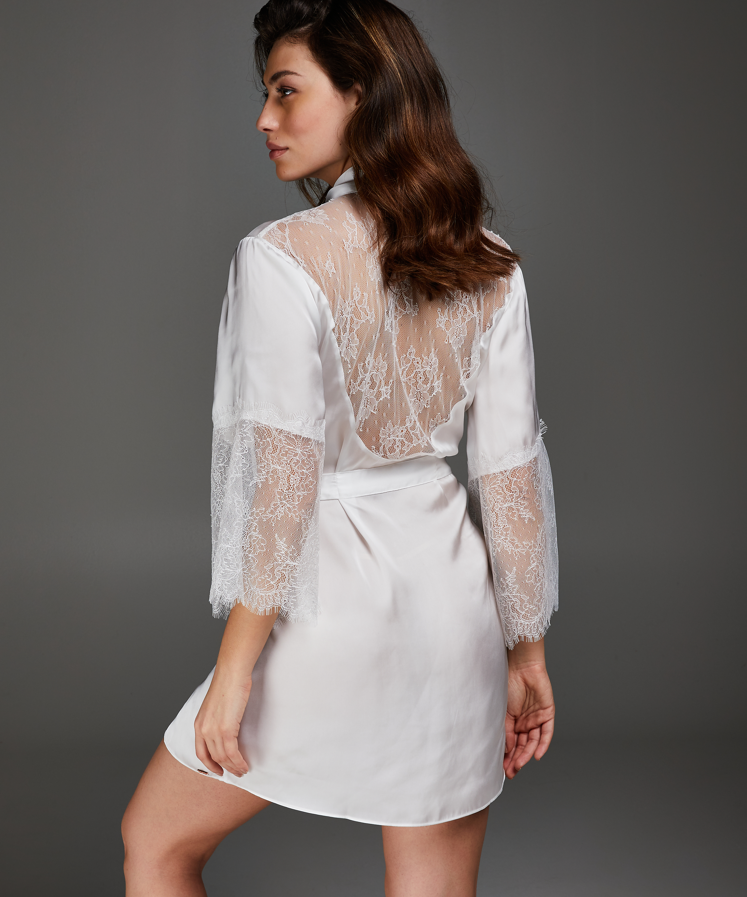 Kimono Satin Lily, Biały, main