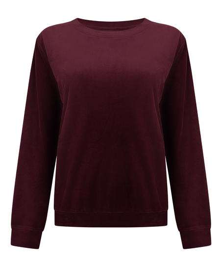 Welurowy top, Czerwony