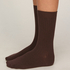 Cashmere Blend Ribbed Socks, Brązowy