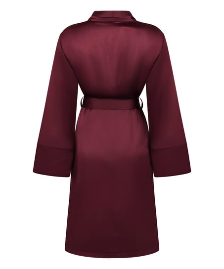 Satynowy szlafrok z polarem, Fioletowy