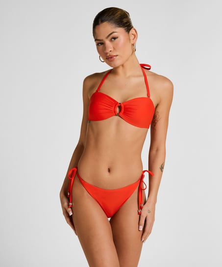 Luksusowy Top Bikini Bandeau z K&oacute;łkiem, Czerwony