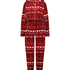 Flanelowy kombinezon Fair Isle, Czerwony