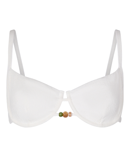 Biustonosz Bikini z Fiszbinami i Wkładkami Aruba, Biały