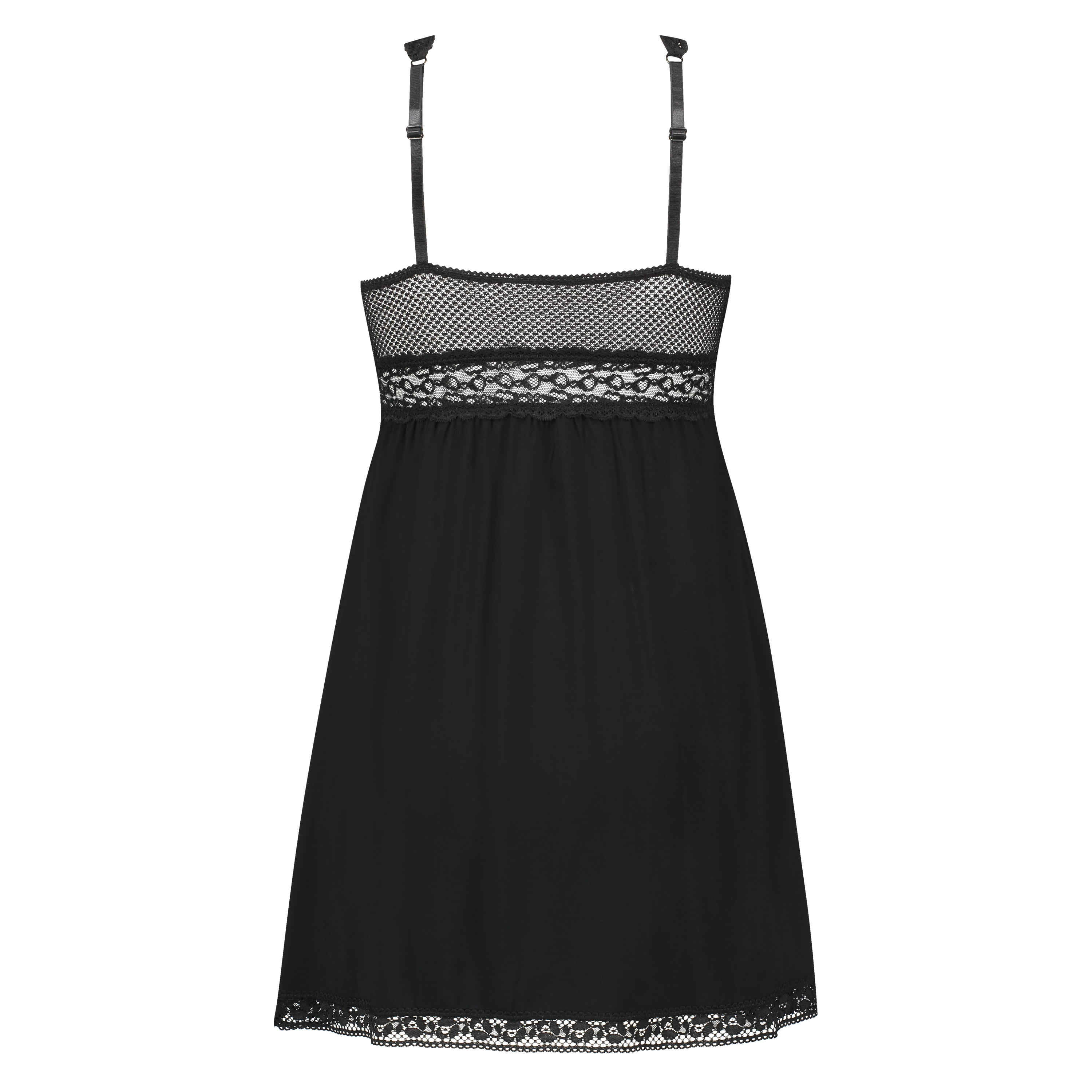 Graphic Lace slipdress, Czarny, main