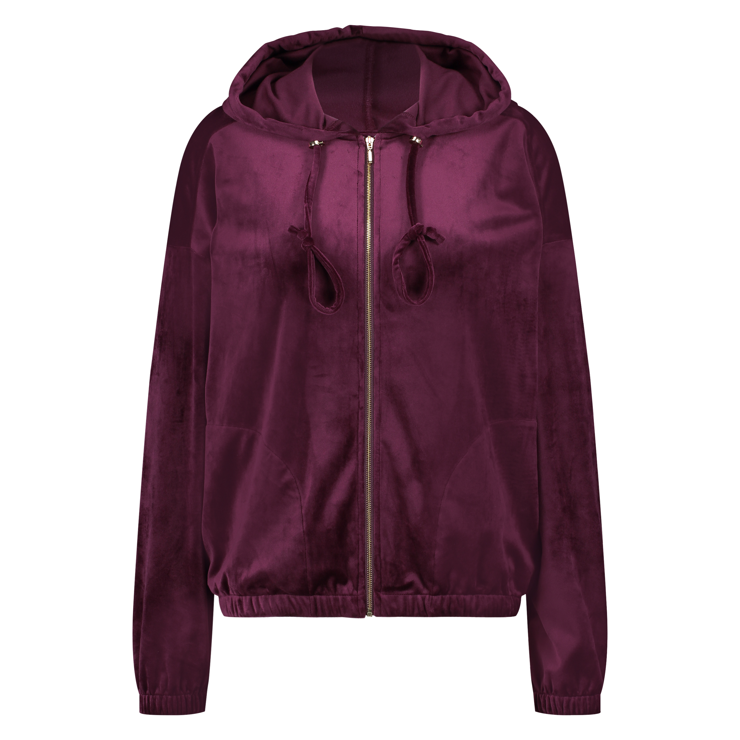 Velvet hoodie jacket, Czerwony, main