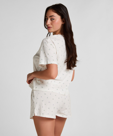 Zestaw piżamowy z bawełny, Biały