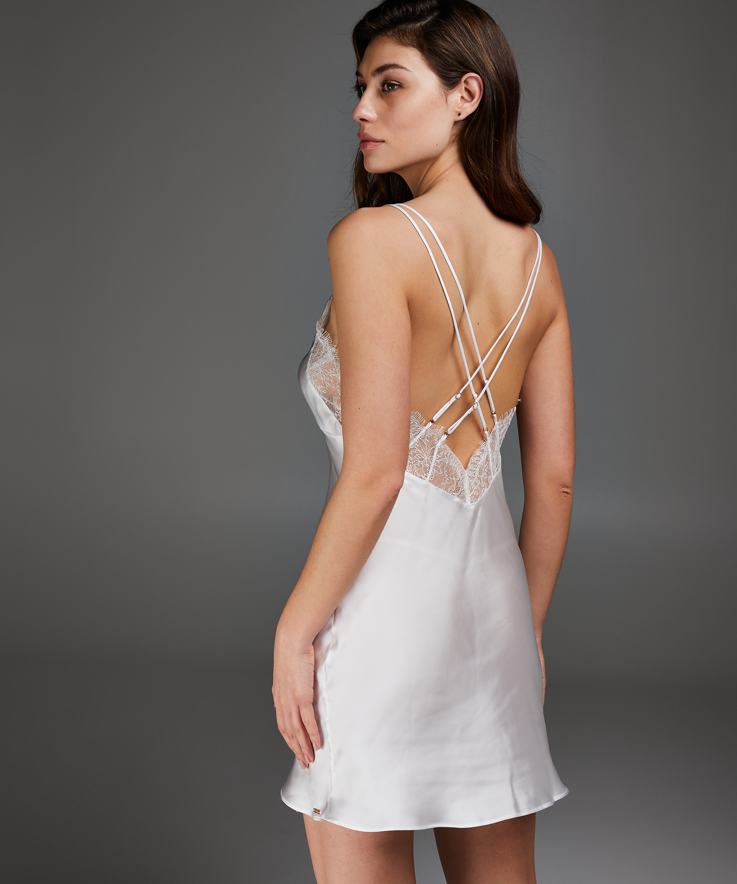 Satynowa halka Lily, Biały, main