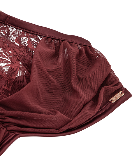 Nieusztywniany biustonosz z fiszbinami Zoe, Czerwony