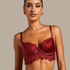 Zoe Padded Longline Underwired Bra, Czerwony