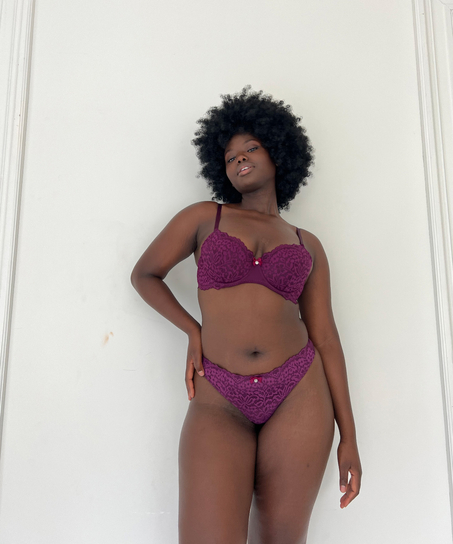 Biustonosz usztywniany z fiszbinami Rose, Fioletowy