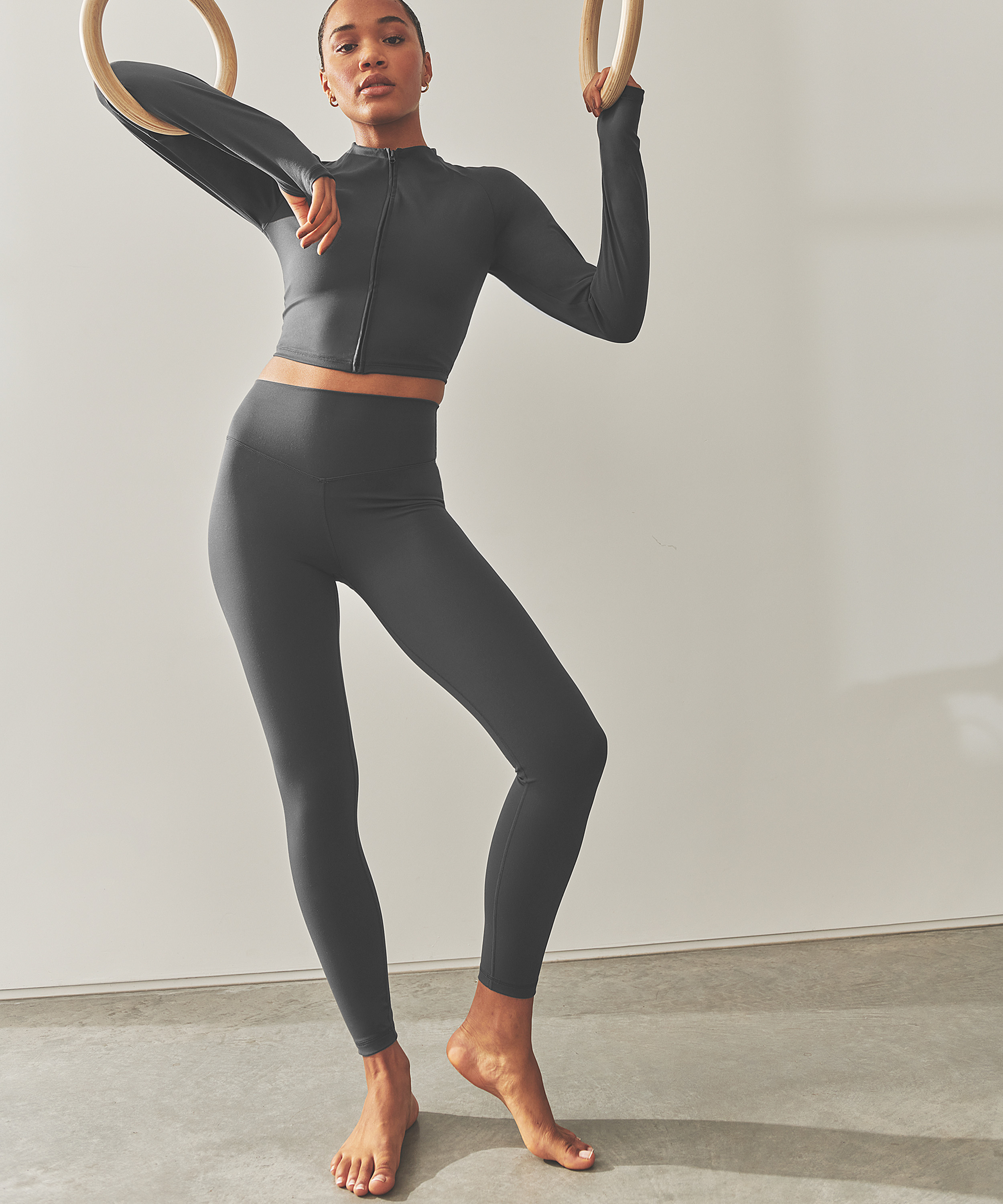 HKMX Legginsy z wysokim stanem, Szary, main