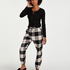Petite Twill Check Pyjama pants, Czarny