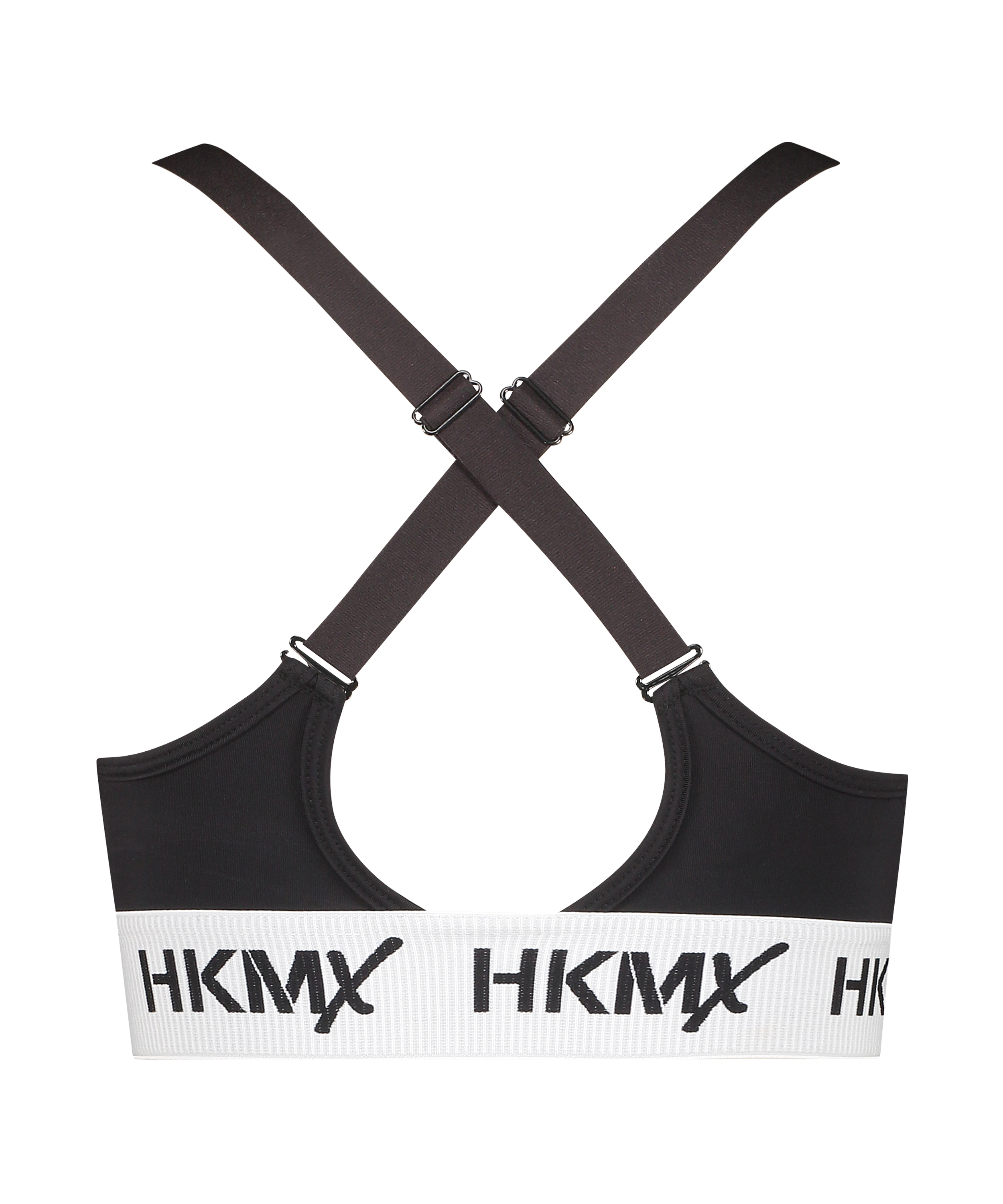 Biustonosz sportowy HKMX The Crop Logo Level 1, Czarny, main