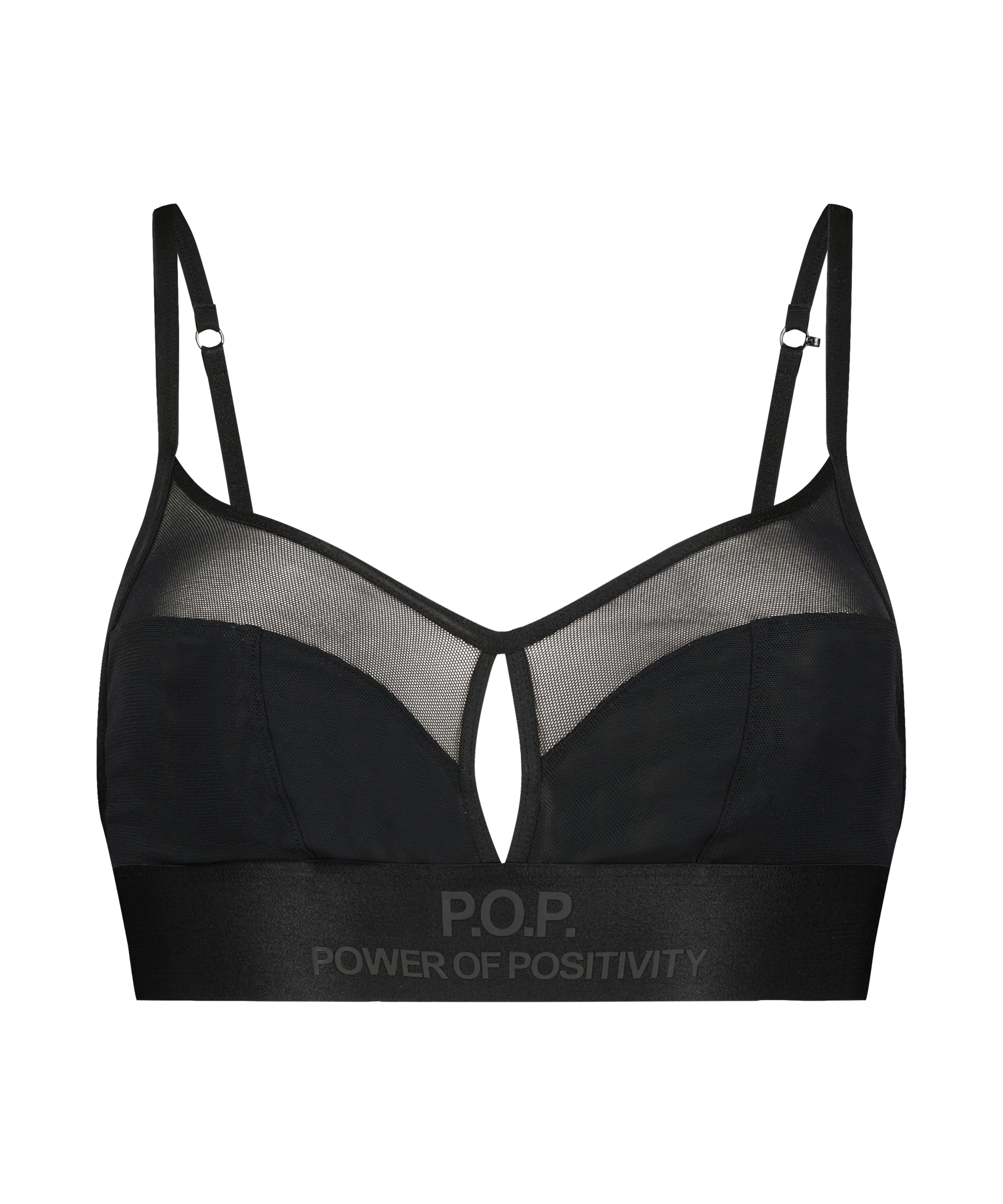 Siateczkowy biustonosz bralette Flexing, Czarny, main