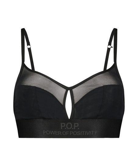 Siateczkowy biustonosz bralette Flexing, Czarny