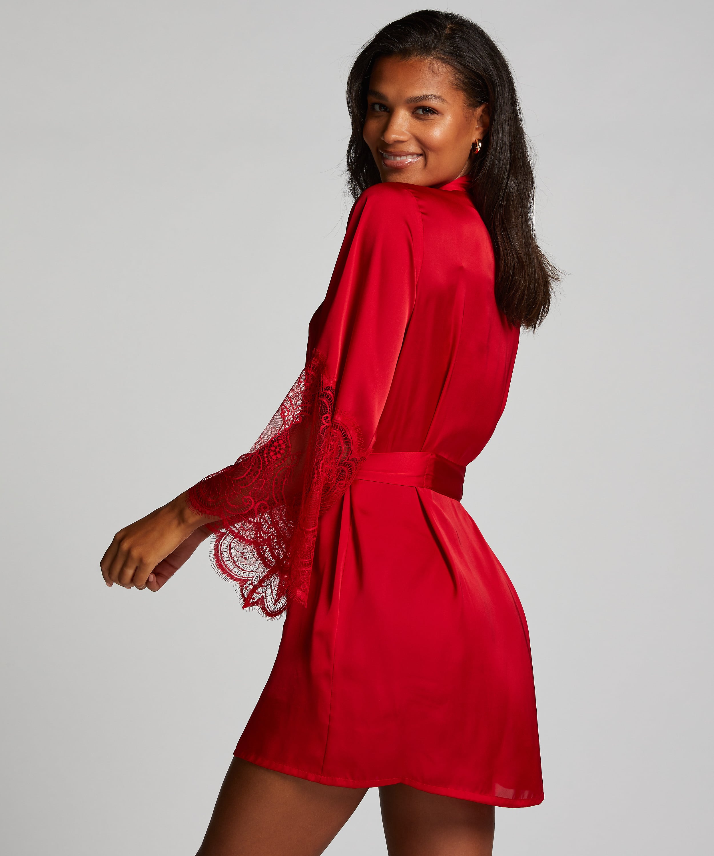 Kimono Satin Lace, Czerwony, main