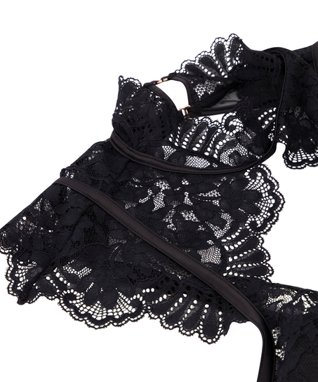 Biustonosz usztywniany z fiszbinami Jamie, Czarny