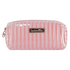 Stripe Plastic Make Up Bag, Różowy