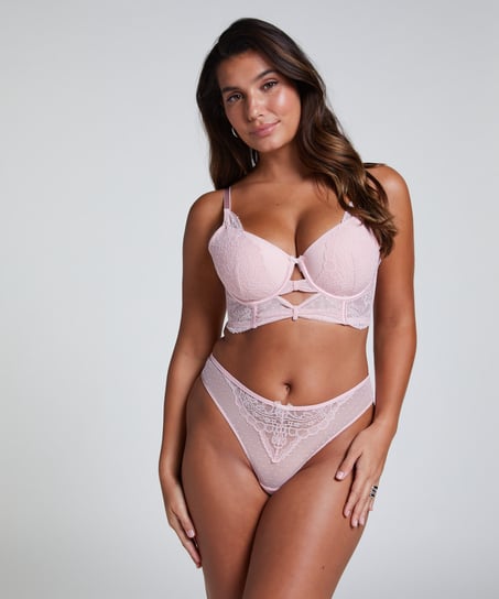 Usztywniany długoszczelny biustonosz z fiszbinami Juliette, Różowy