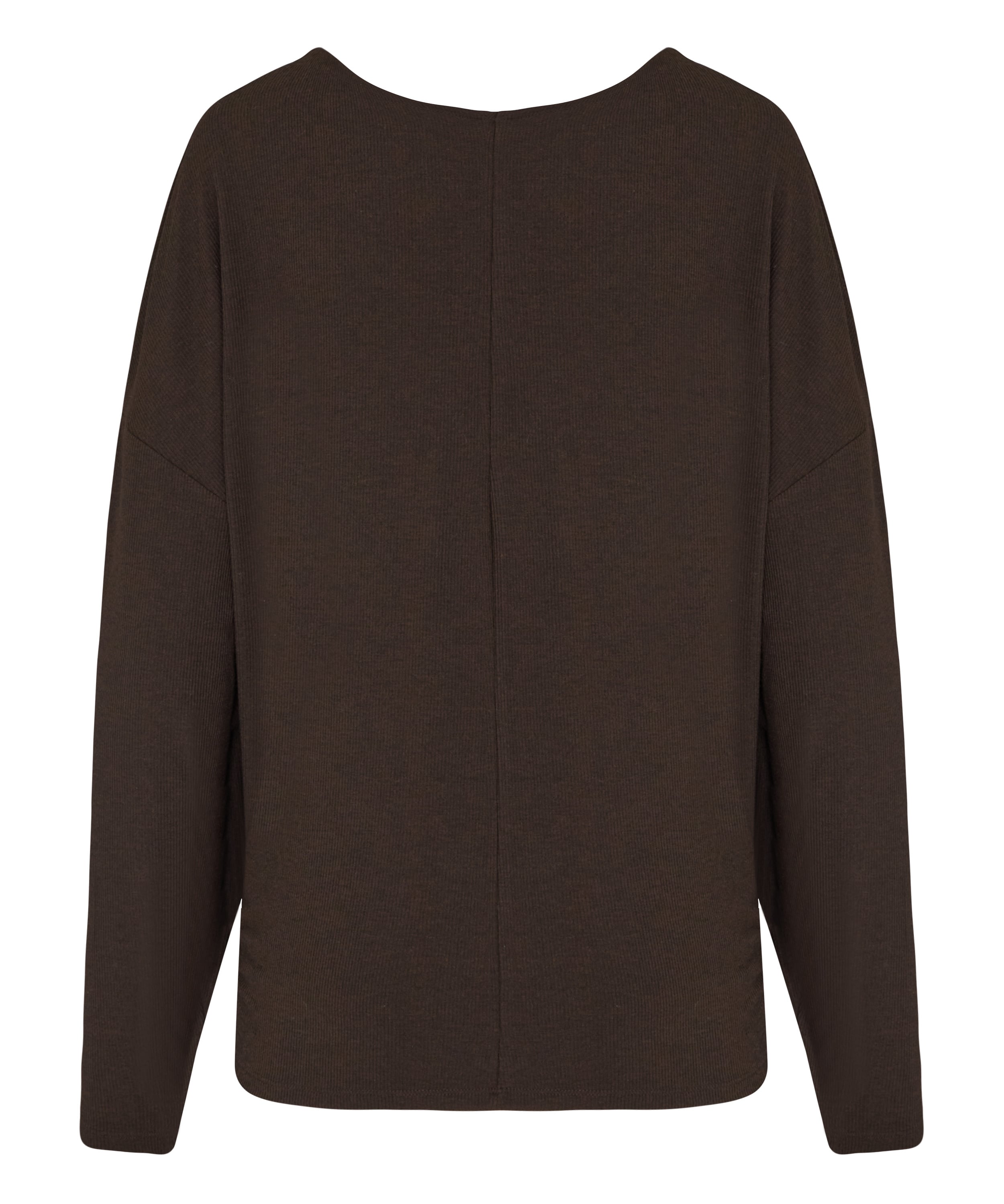 Top z Długim Rękawem Premium Rib Batwing, Brązowy, main