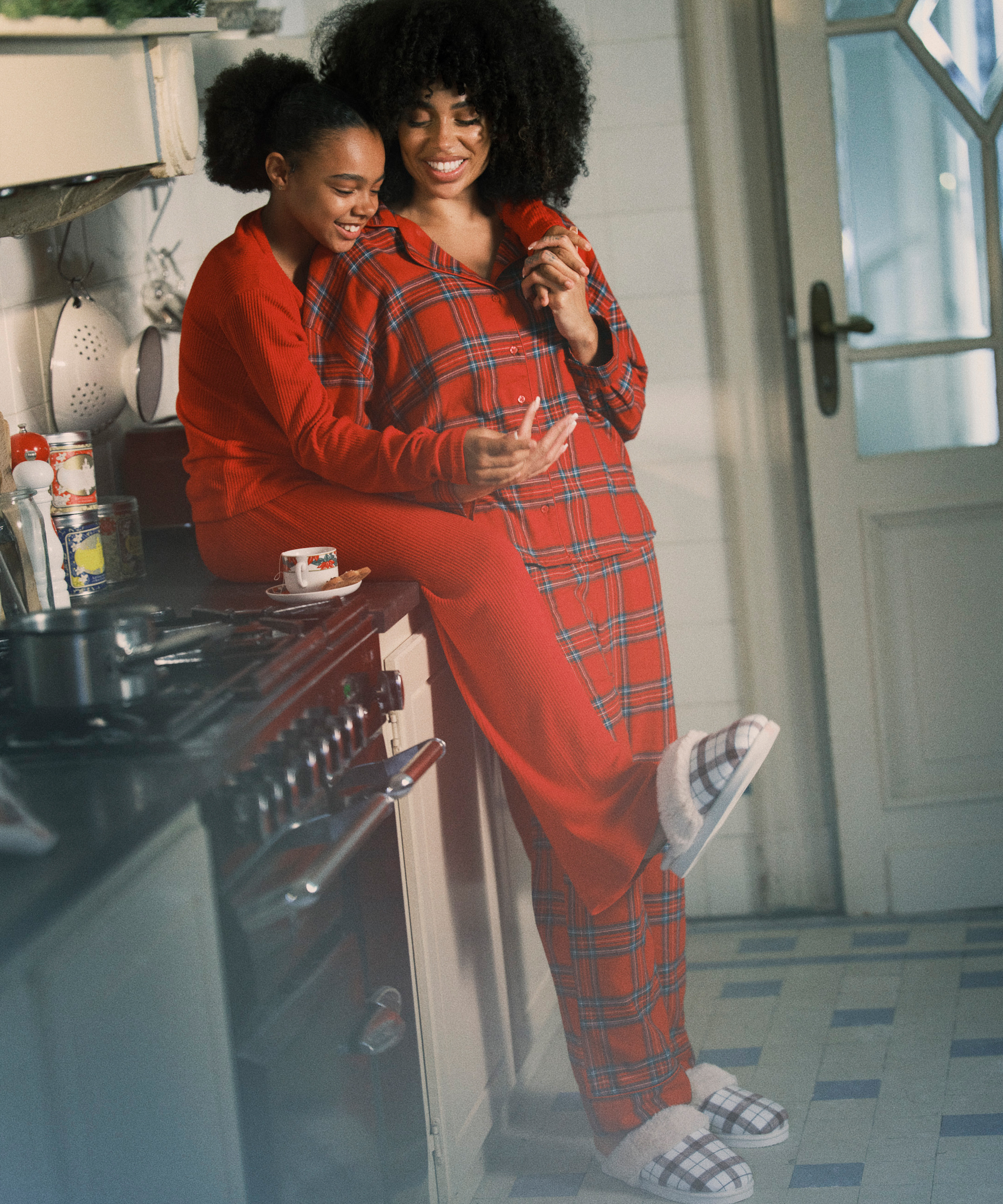 Spodnie z dżerseju szmerglowanego, Czerwony, main