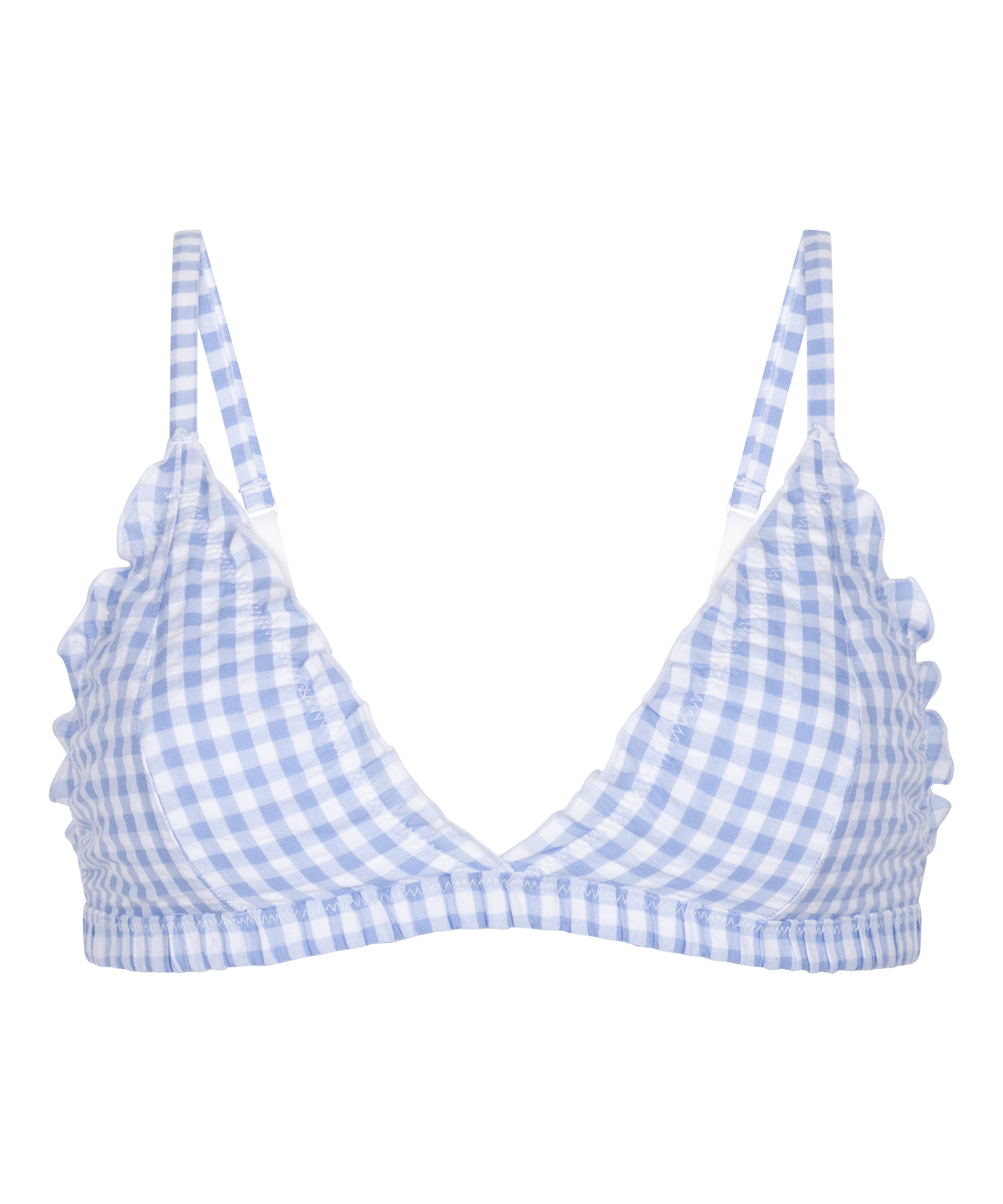 Mia Bralette - Tr&oacute;jkątny Biustonosz z Falbankami, Fioletowy, main