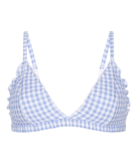 Mia Bralette - Tr&oacute;jkątny Biustonosz z Falbankami, Fioletowy