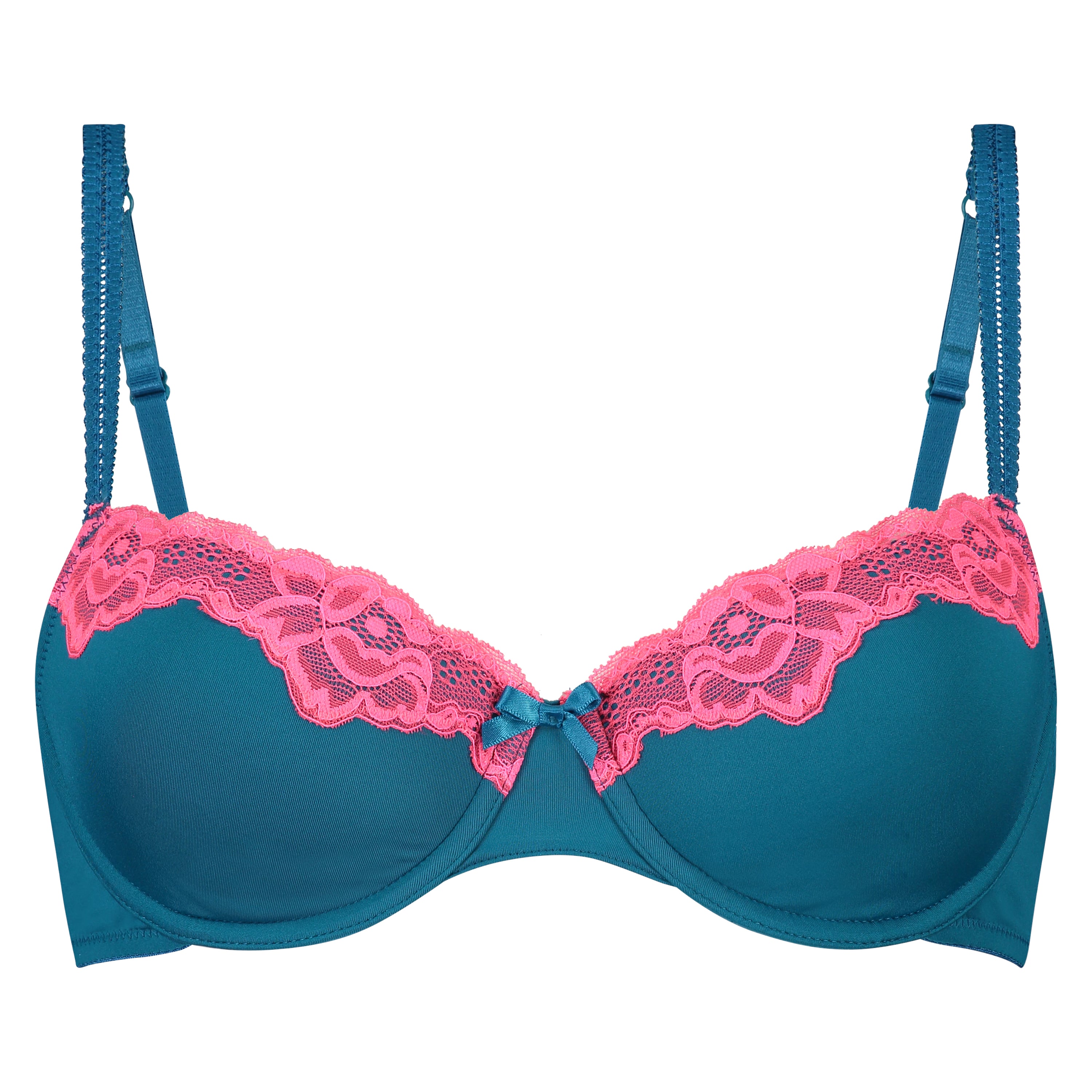 Biustonosz usztywniany z fiszbinami Secret Lace, Niebieski, main