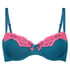 Biustonosz usztywniany z fiszbinami Secret Lace, Niebieski