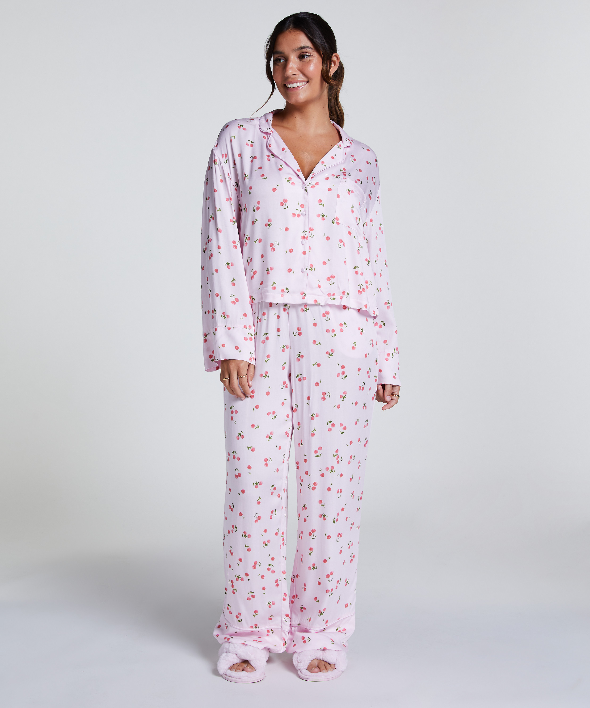 Kurtka z satyny z długimi rękawami, R&oacute;żowy, main