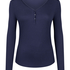 Bluza piżamowa Henley z długim rękawem, Niebieski