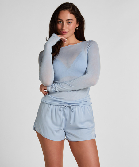 Satin Shorts Ayla, Niebieski