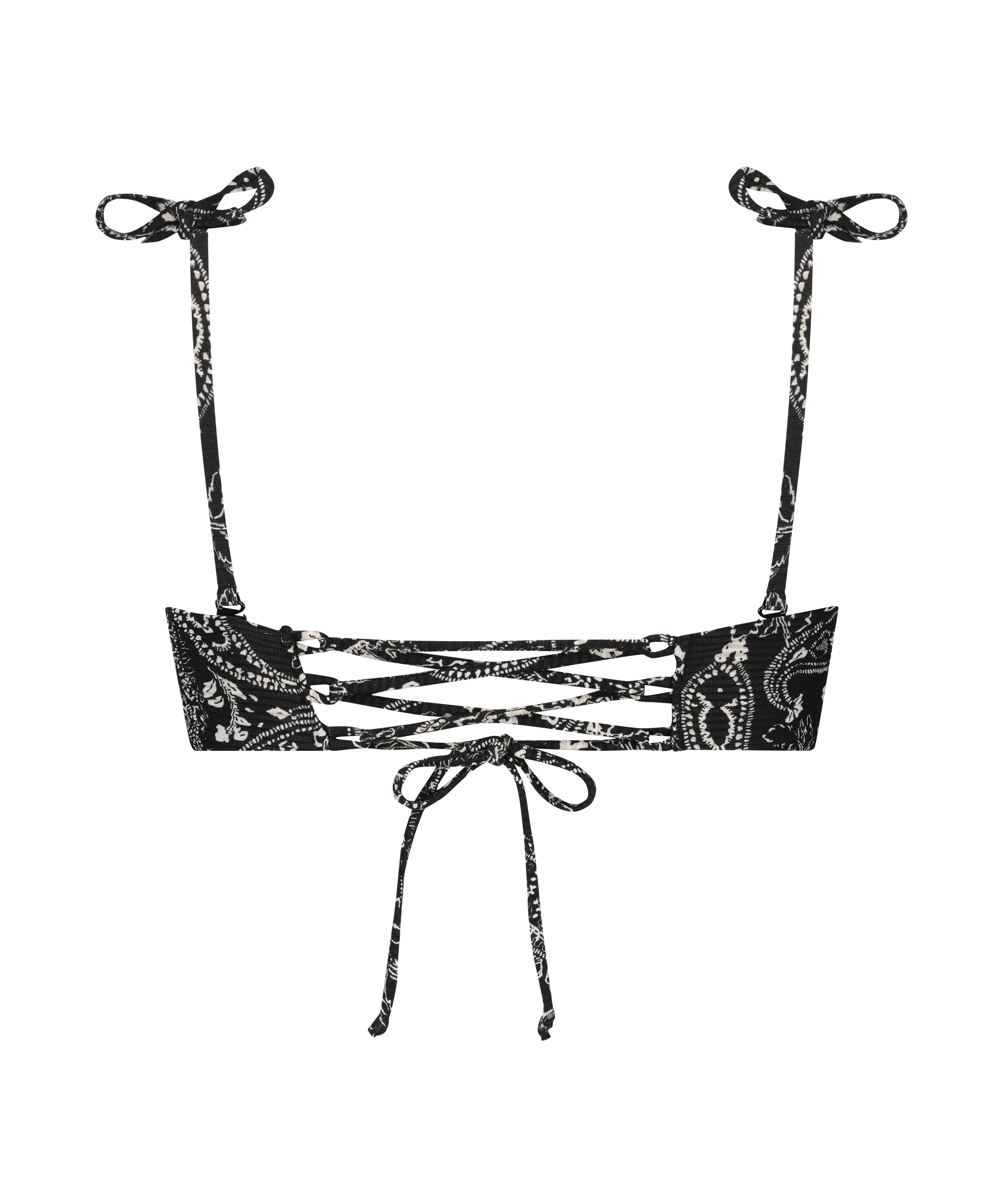 Kr&oacute;tki top bikini Paisley, Czarny, main