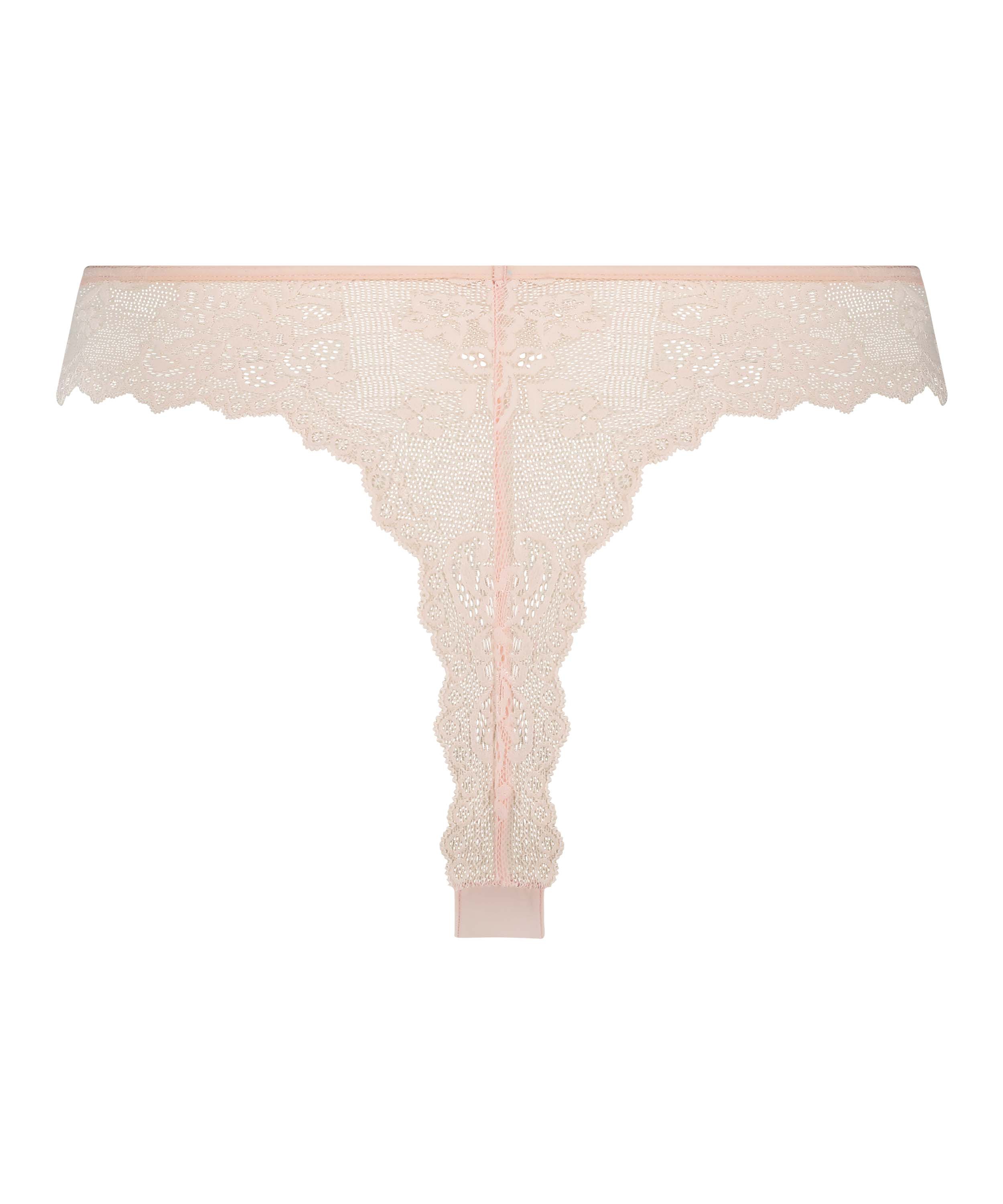 Niewidoczne pod ubraniem stringi z koronkowym tyłem, R&oacute;żowy, main