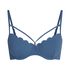 Usztywniany top bikini z fiszbinami Scallop, Niebieski