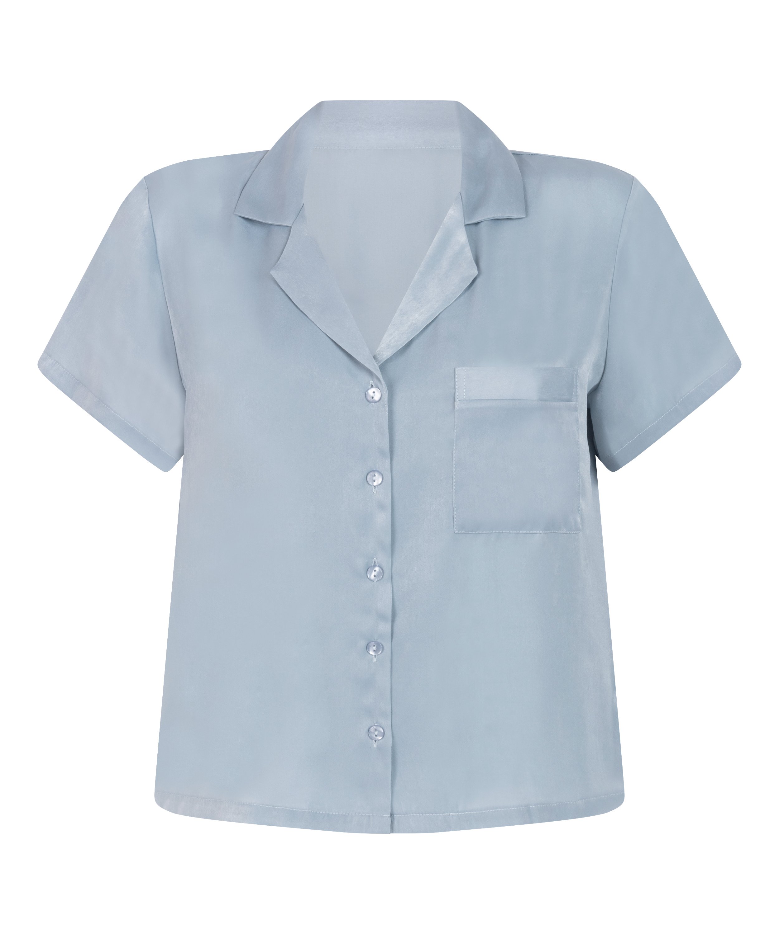 Satynowa narzutka Peppers z kr&oacute;tkim rękawem, Niebieski, main