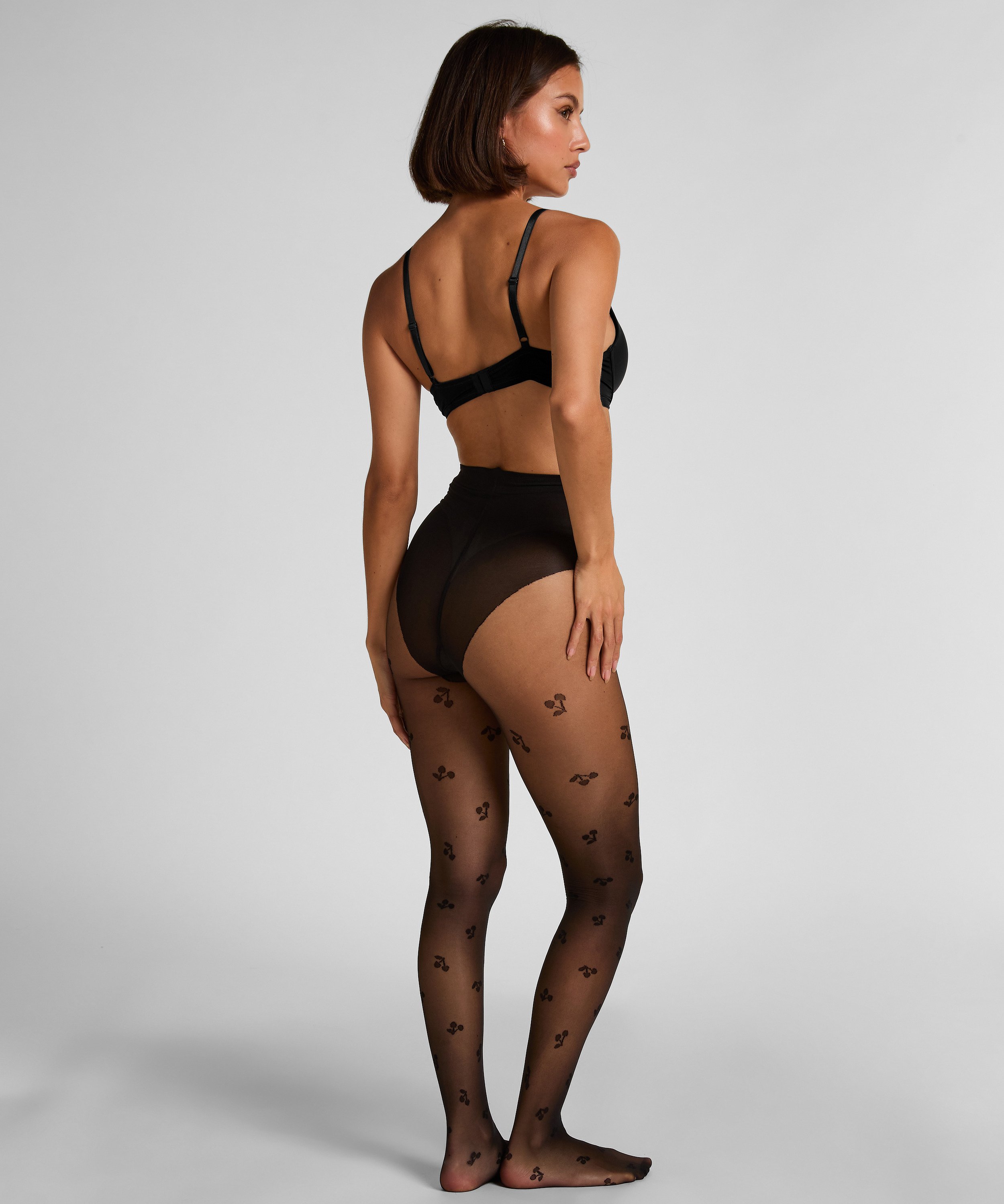 Rajstopy 15DEN z nadrukiem, Czarny, main